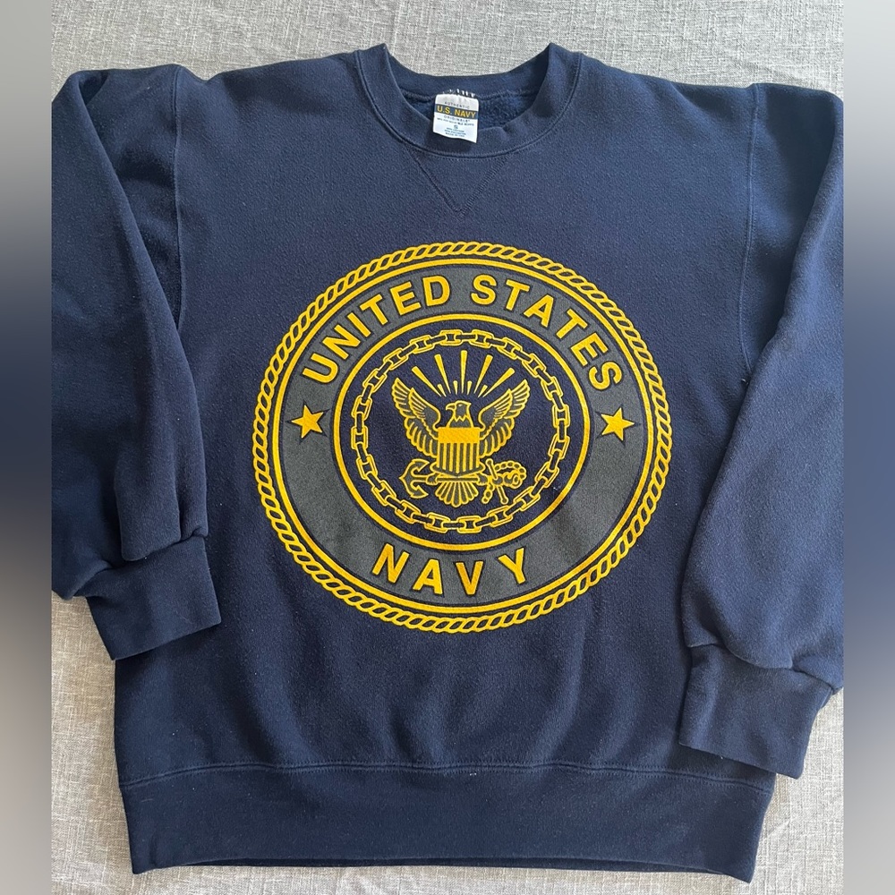 Vintage 90s Crewneck Soffe 2 Sides Sweatshirt US Navy Size Small